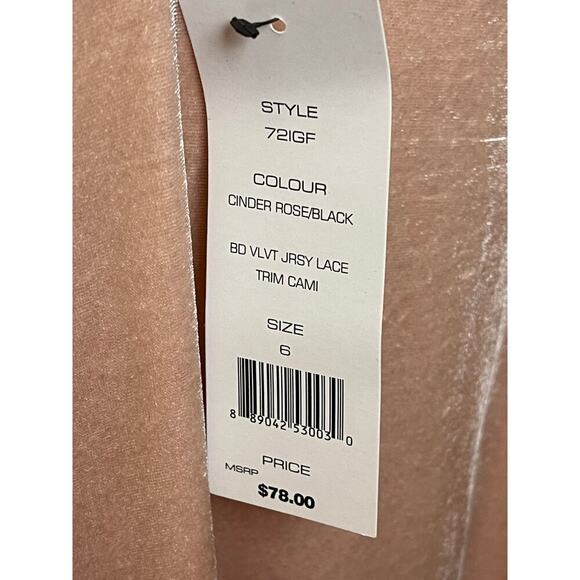 French Connection Blush Pink Velvet Camisole Top Women's Size 6 NWT - Picture 5 of 6
